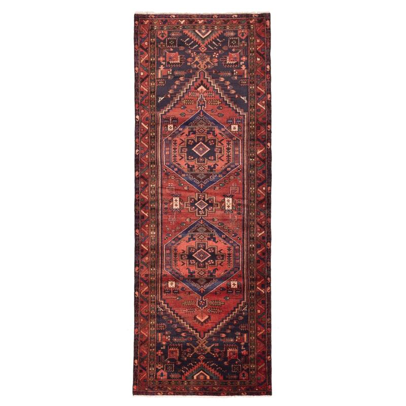 ECARPETGALLERY Hand-knotted Andelz Red Wool Rug - 3'6 x 9'10