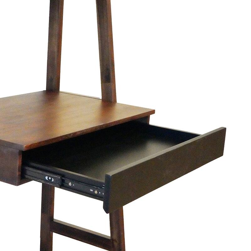 Modern Ladder Study Desk with Single Drawer and Built In Shelves, for Small Spaces or Custom Home Office