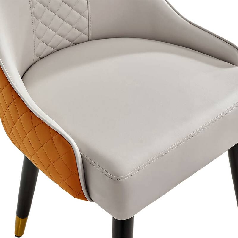 Kuna Mid-Century Faux Leather Dining Chair, Metal Legs, Density Sponge