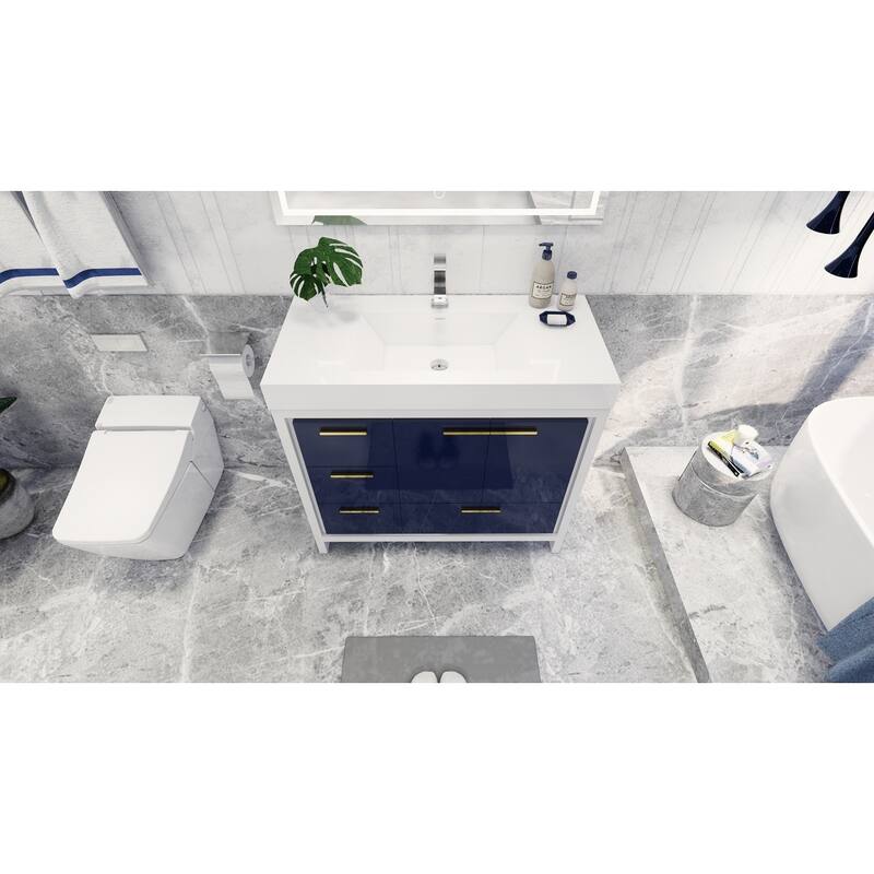 Dove 42'' Freestanding Vanity with Reinforced Acrylic Sink