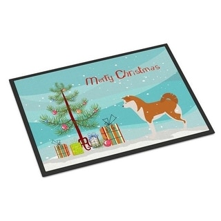 Carolines Treasures BB2990JMAT Akita Merry Christmas Tree Indoor or Outdoor Mat 24 x 36