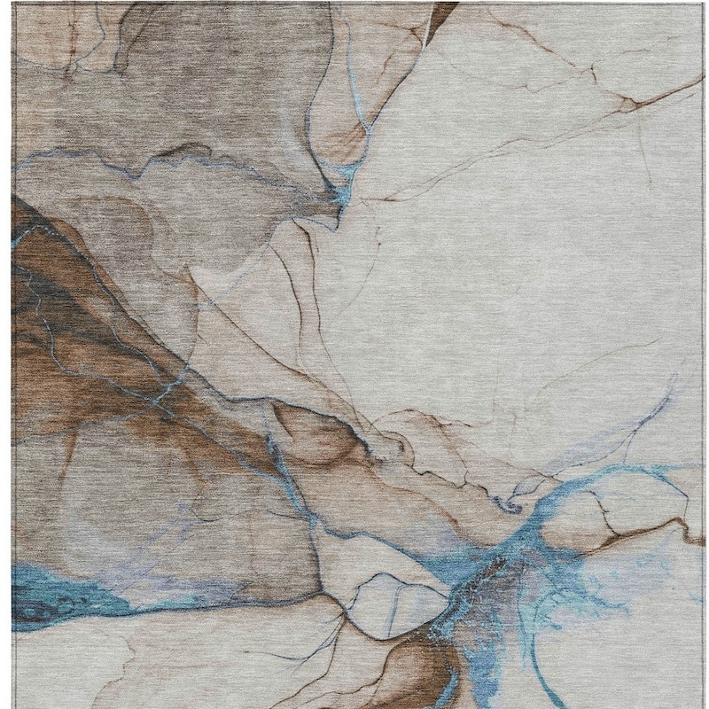 HomeRoots Abstract Modern Rectangle Outdoor Rug