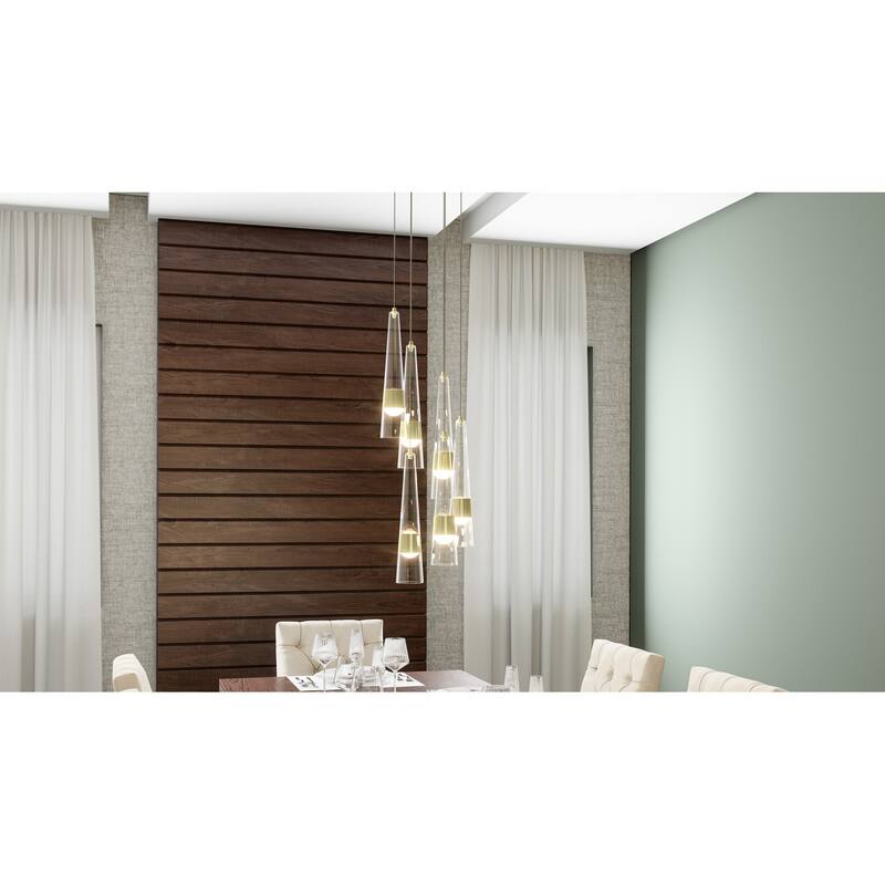 Zia Integrated LED Satin Gold Contemporary/Modern Pendant