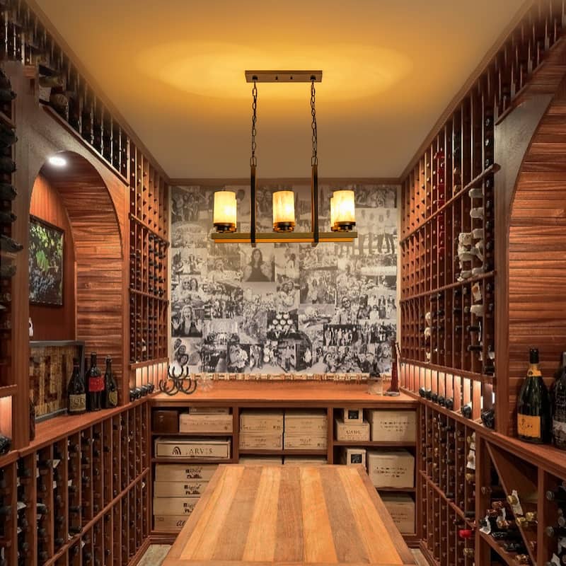 Retro Industrial Iron Pendant with Alabaster Candle Shade