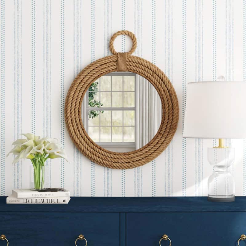 Daisy Round Jute Mirror by East at Main - Small