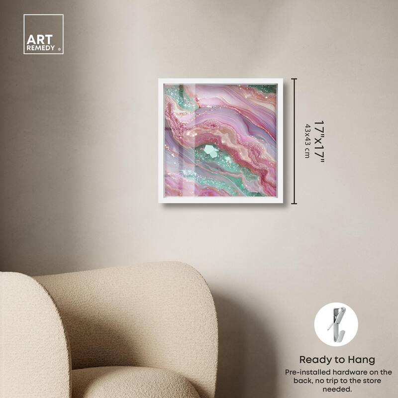 Pink and Mint Crystal II Shadowbox by Art Remedy