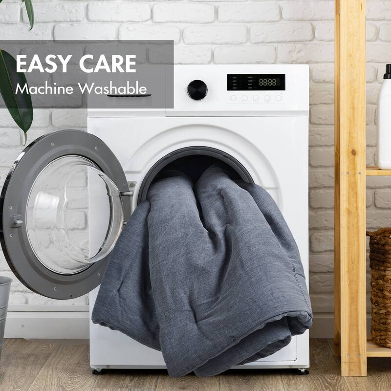 3PCS King/Cal King Twill Washed Comforter Set