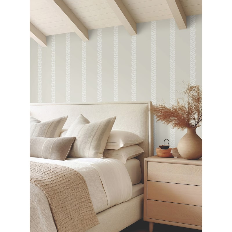 Ronald Redding Braided Stripe Tan Wallpaper