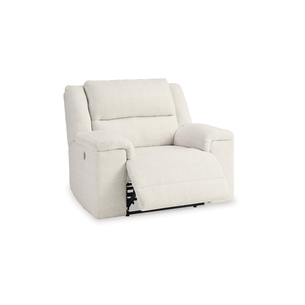 Dino Power Recliner Chair USB Ports and Block Arms, White Polyester