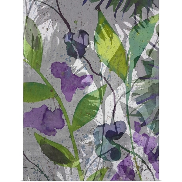 "Purple Green Floral Merge" Poster Print