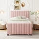 preview thumbnail 10 of 11, Luxurious Velvet Upholstered Platform Bed with Twin Trundle for Ultimate Comfort