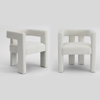 KINWELL 24" Wide Boucle Upholstered Armchair (Set of 2)