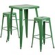 preview thumbnail 7 of 39, 23.75'' Square Metal Indoor-Outdoor Bar Table Set with 2 Square Seat Stools - 27.75"W x 27.75"D x 40"H