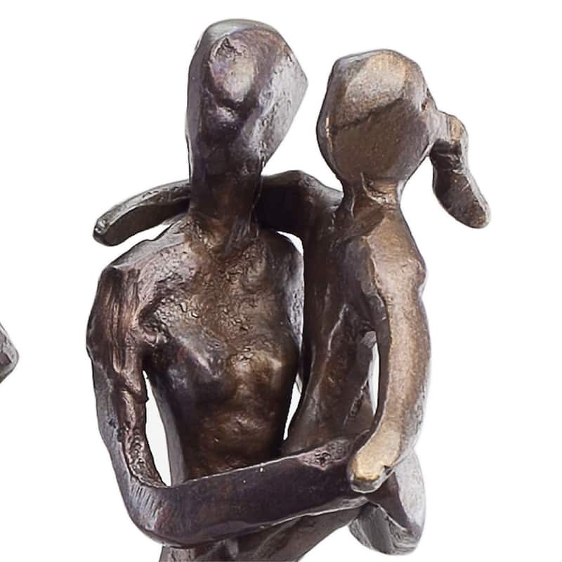 Parents Carrying Children Figurine - 8.5" - Bronze