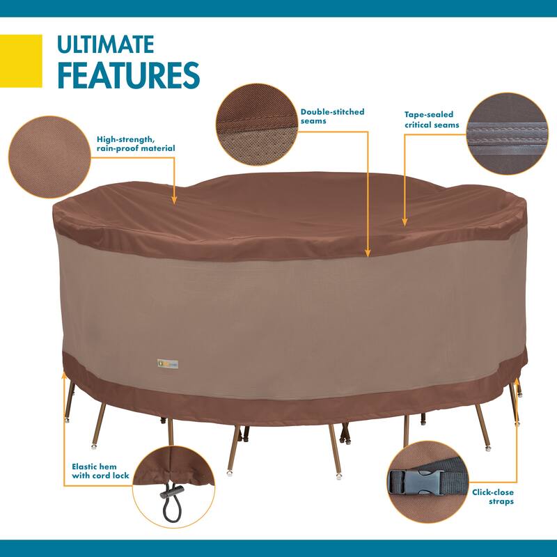 Duck Covers Ultimate Round Table and Chair Set Cover 96in W