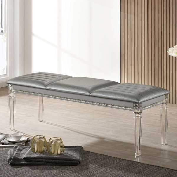 Faux leather store bedroom bench