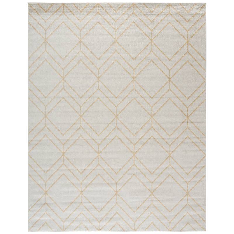SAFAVIEH Adirondack Juvelina Modern Geometric Rug - 8' x 10' - Ivory/Gold