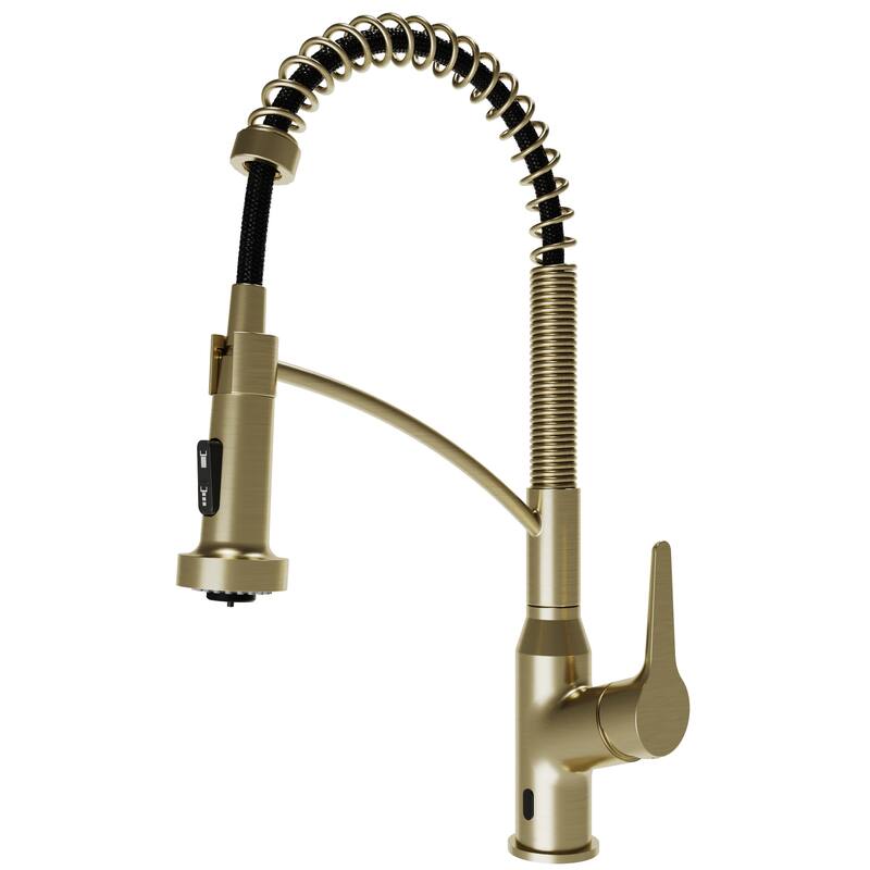 Karran Scottsdale Single-Handle Pull-Down Sprayer Touchless Kitchen Faucet - Spot-Free Brushed Gold