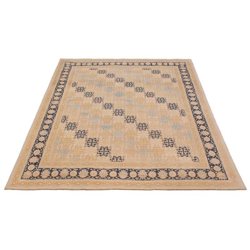 ECARPETGALLERY Hand-knotted Peshawar Finest Ivory Wool Rug - 7'11 x 9'10