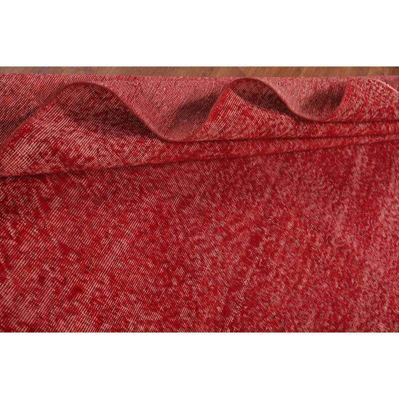 Anatolian Turkish Rug Hand-Knotted Distressed Over-Dyed Wool Carpet - 7'0" x 10'1"