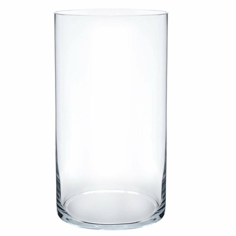 Enova Home Cylinder Shape Clear Flower Glass Vase For Home Garden Decoration - 5.0" W x 10.0" H