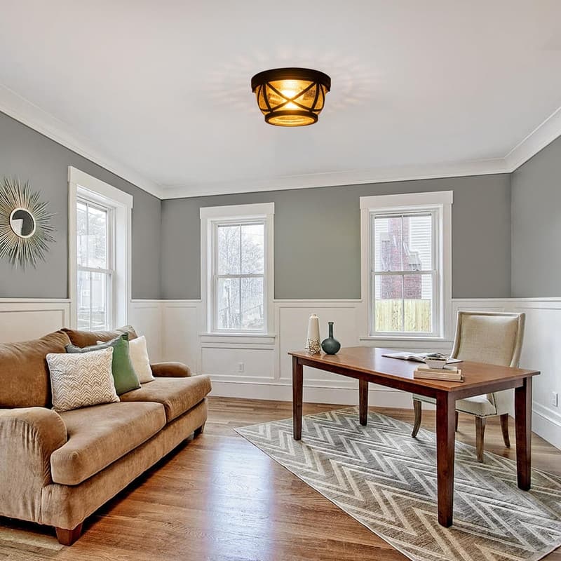 2 Light hallway light bronze ceiling light glass, metal light fixture light - N/A