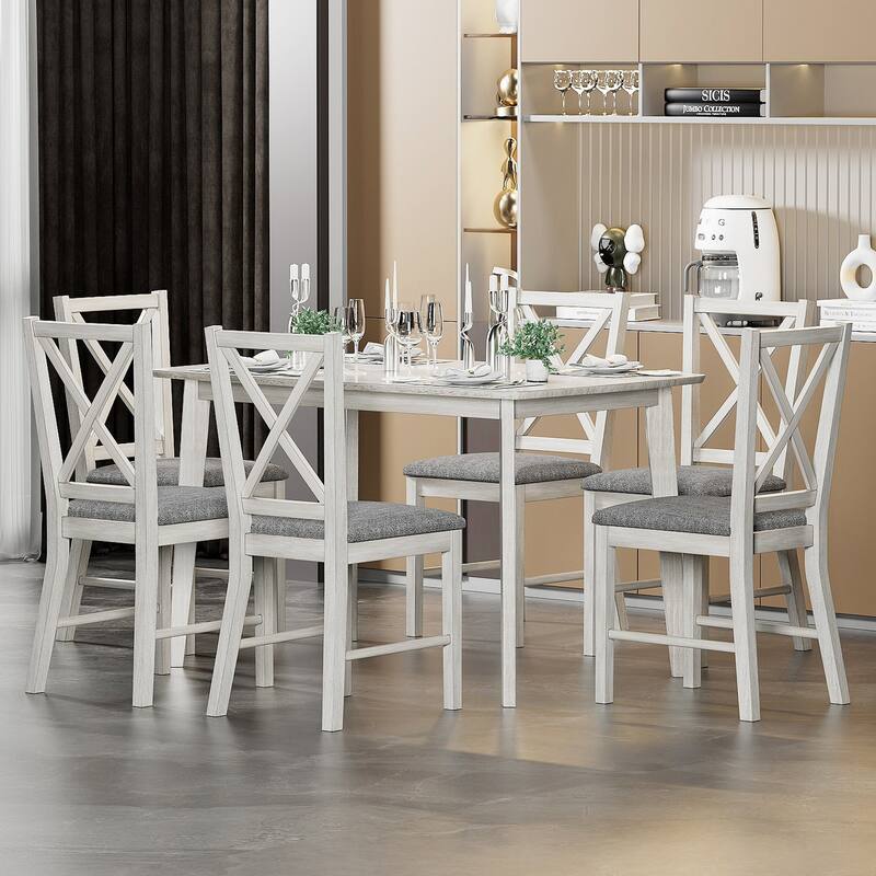 Javlergo Solid Wood Kitchen Rectangular Dining Table