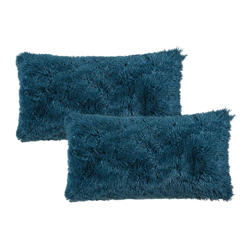 Halsted Shaggy FauxFur Decorative Throw Pillow Cover Set, NO INSERT