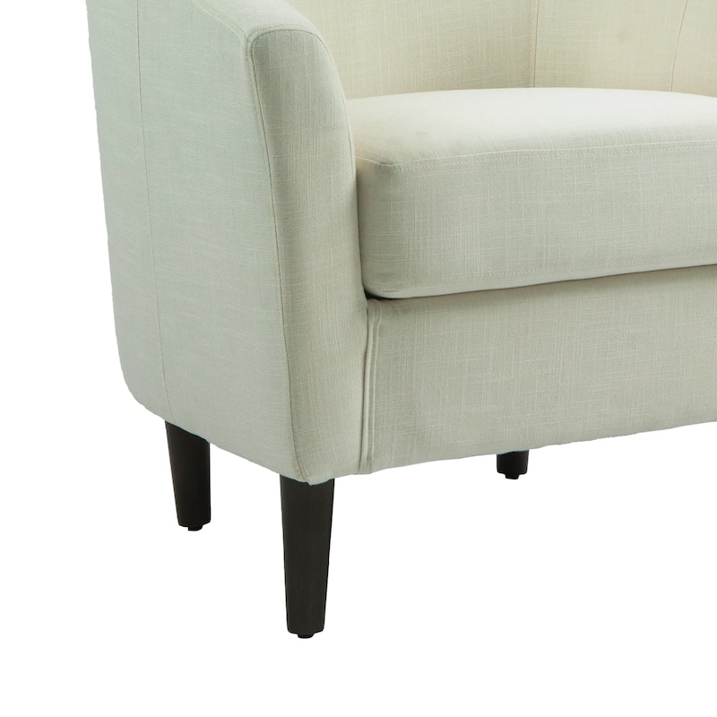 2 Set Modern Linen Barrel Accent Chairs Club Armchair