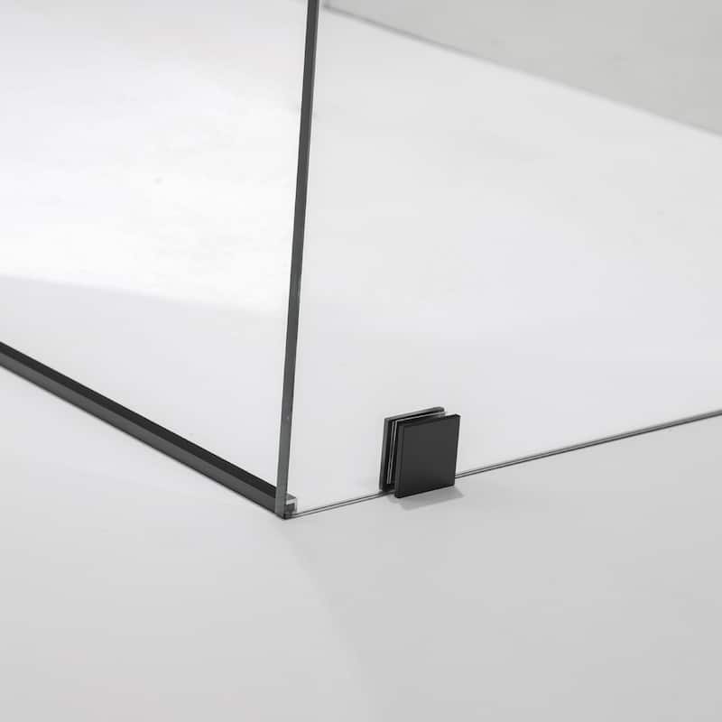 Villena 52" W x 78" H Single Sliding Shower Enclosure,Matt Black - 52 inches