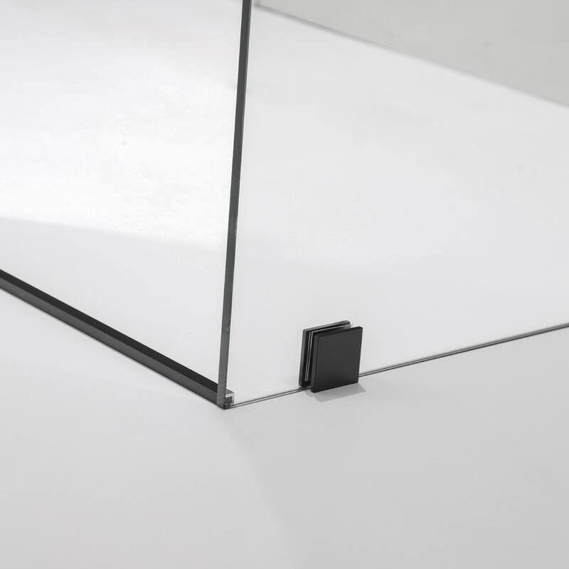 Villena 60" W x 78" H Single Sliding Shower Enclosure,Matt Black - 60 inches