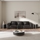 preview thumbnail 27 of 31, Modern Drum Coffee Table with Oak Veneer, Sintered Stone Coffee Table with 2 Solid Wood Drawers, Fully Assembled, White