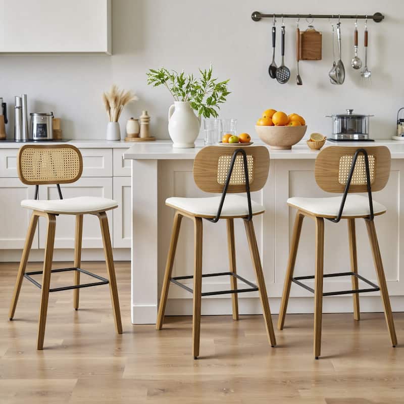 26-Inch Upholstered Counter/ Bar Stools Set of 2 or 3 - 35.1"H x 17.7"W x 19.5"D