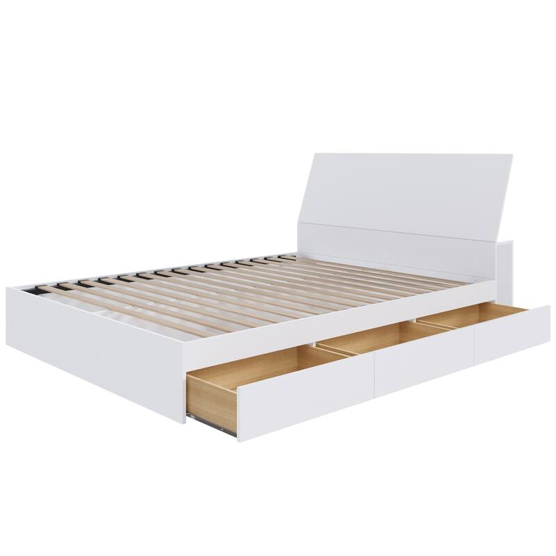 Nexera Paris Storage Bed with Headboard, White