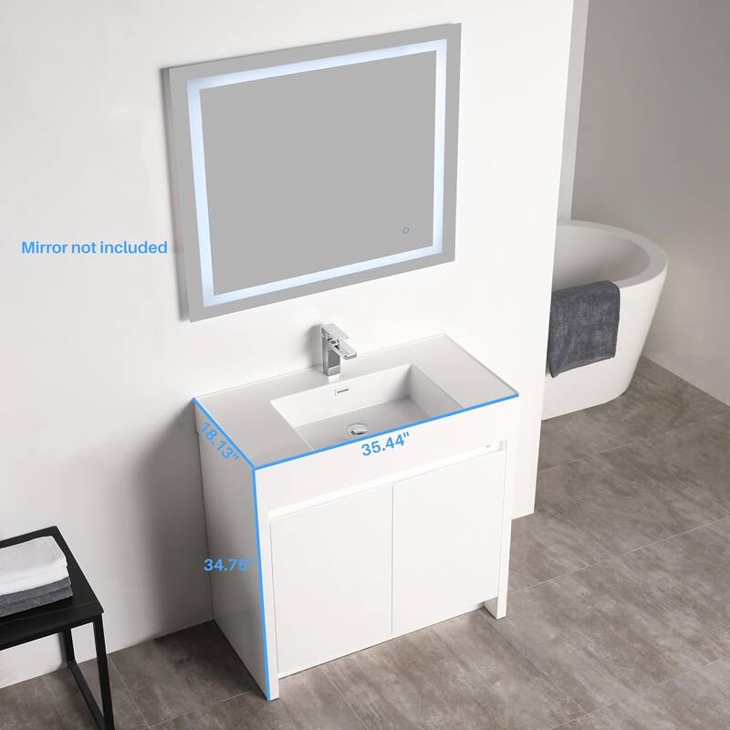 Blossom 48" All Wood Freestanding Bathroom Vanity with Acrylic Sink