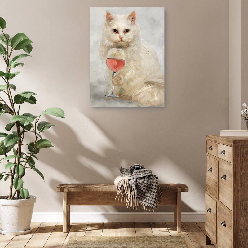 Happy Hour Feline By Studio Arts Canvas Art Print