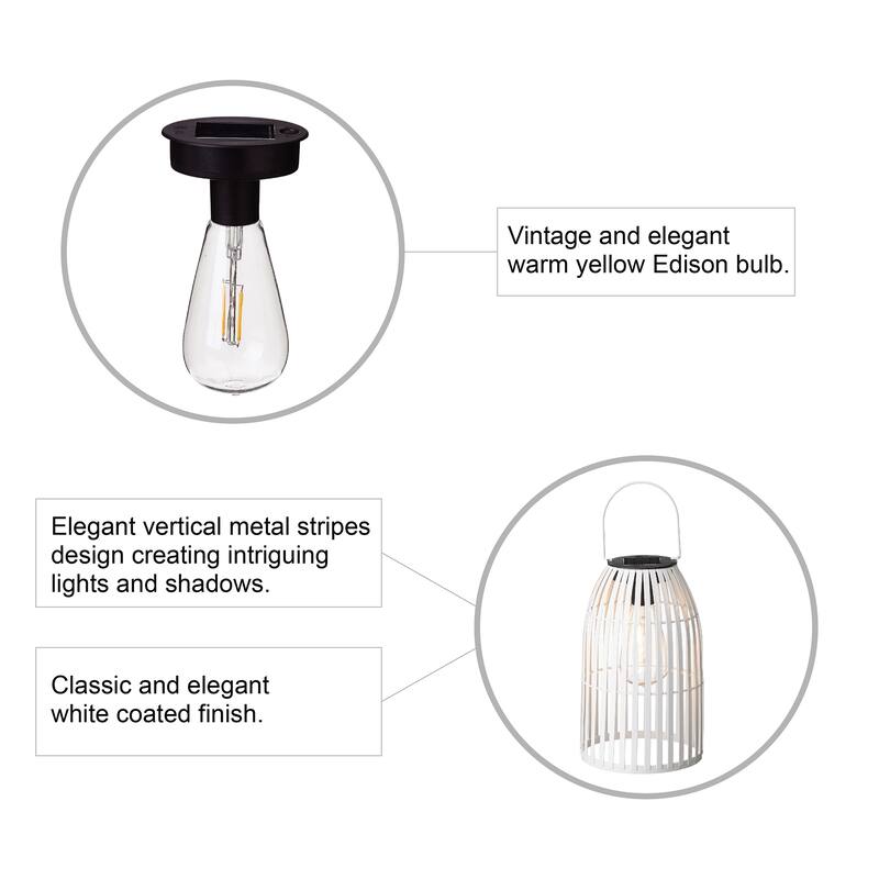 Glitzhome 9.75"H Metal Woven Solar Powered Outdoor Hanging Lantern