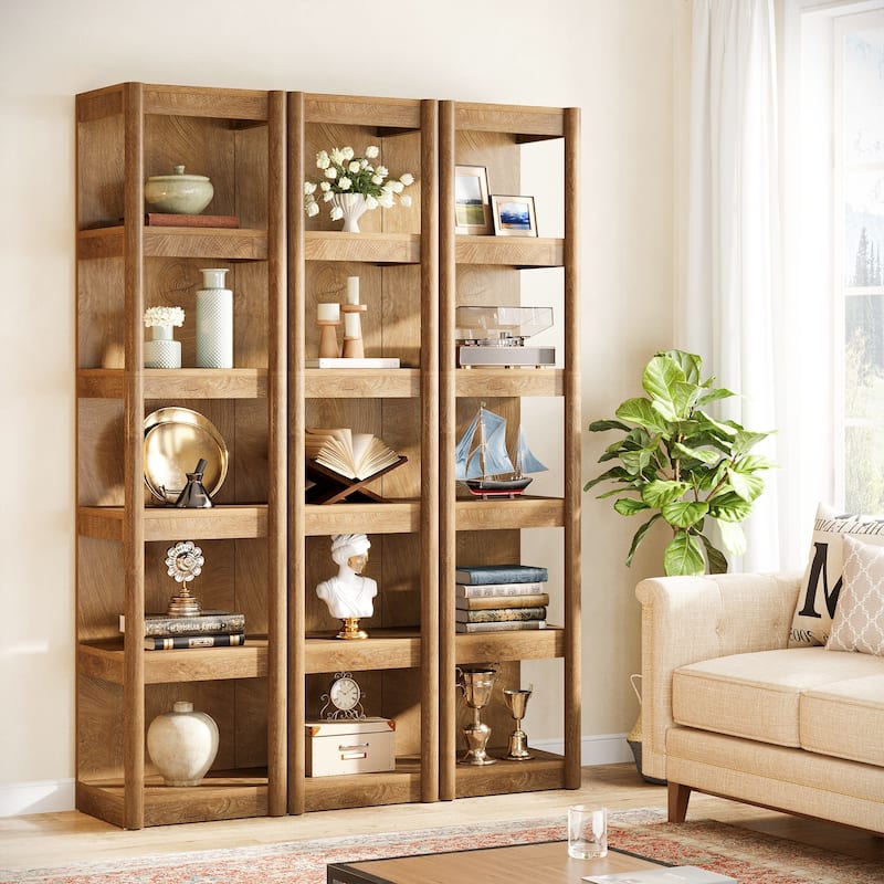 70.9" Bookshelf, Open Storage Rack Bookcase, Corner Display Shelf for Living Room, Bathroom