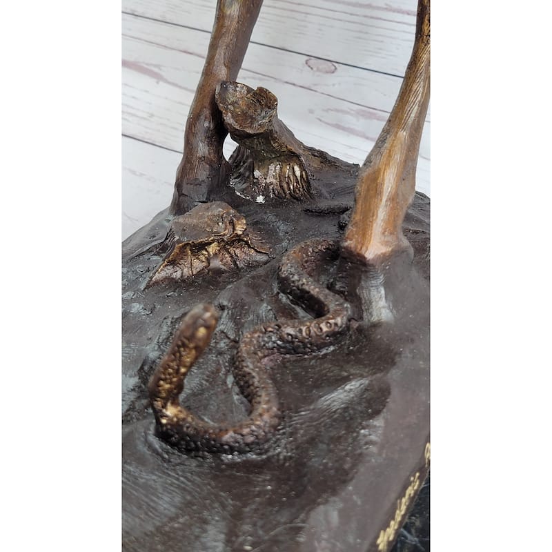 RattleImitative snake By Frederic Remington Western Bronze Statue Sculpture Figure Art 21 Inches X 17 Inches