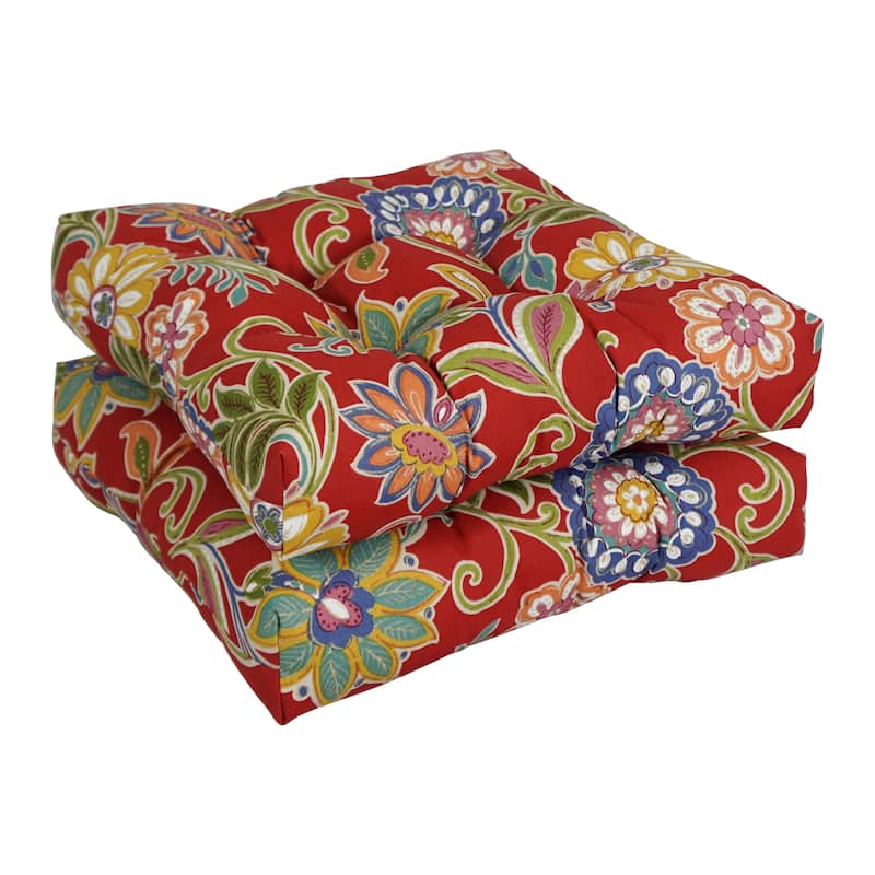 19-inch Square Indoor/Outdoor Chair Cushions (Set of 2) - 19" x 19" - Alenia Pompeii