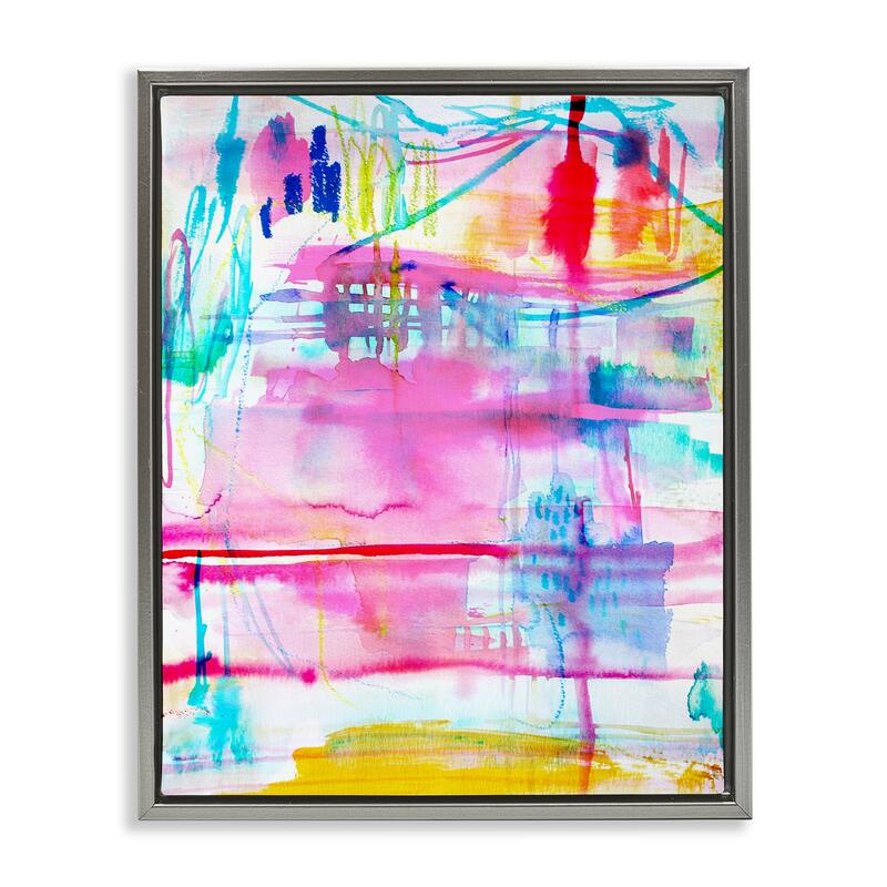 Stupell Picnic Party Composition Framed Floater Canvas Wall Art Design By Gemma Bardot - 25 x 31 - Grey