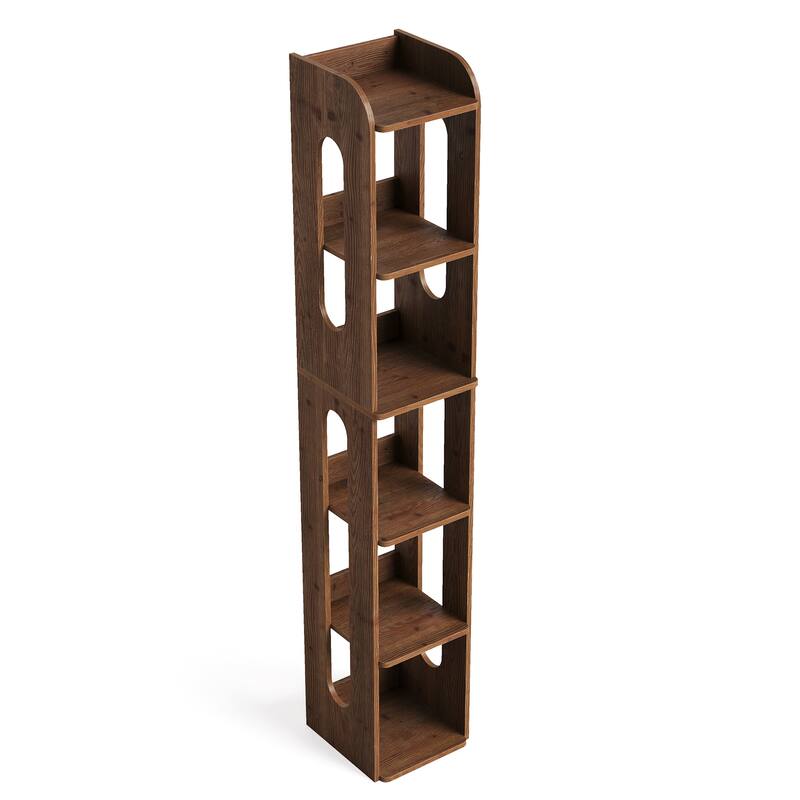 70.87" Solid Wood Bookshelf, Storage Bookcase, Living Room Home Office Bedroom Standing Shelf Accent Shelving