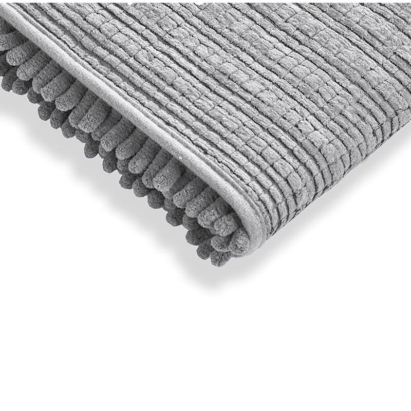 30"x20" - Light Grey Soft Cozy Plush Chenille Bath Mat Bathroom Rug