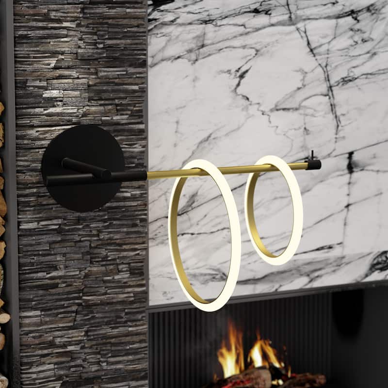Glow's Avenue 2-Light Loop Ring Wall Sconce - Black
