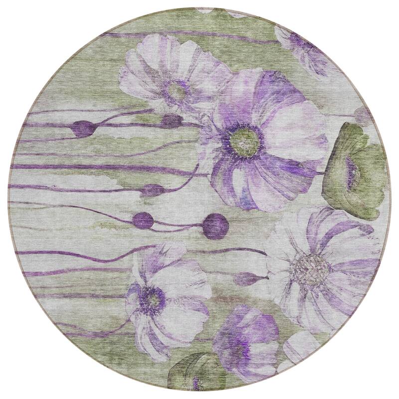 HomeRoots Floral Transitional Rectangle Outdoor Rug