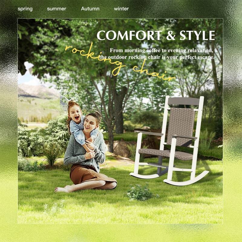Domi Outdoor Rocking Chair Set – High Back, Weather-Resistant Porch Rockers for Patio