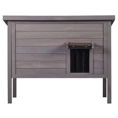 Outdoor Cat House Weatherproof, Feral Cat Shelter for Multiple Cats, Outdoor Wooden Cat Rabbit House