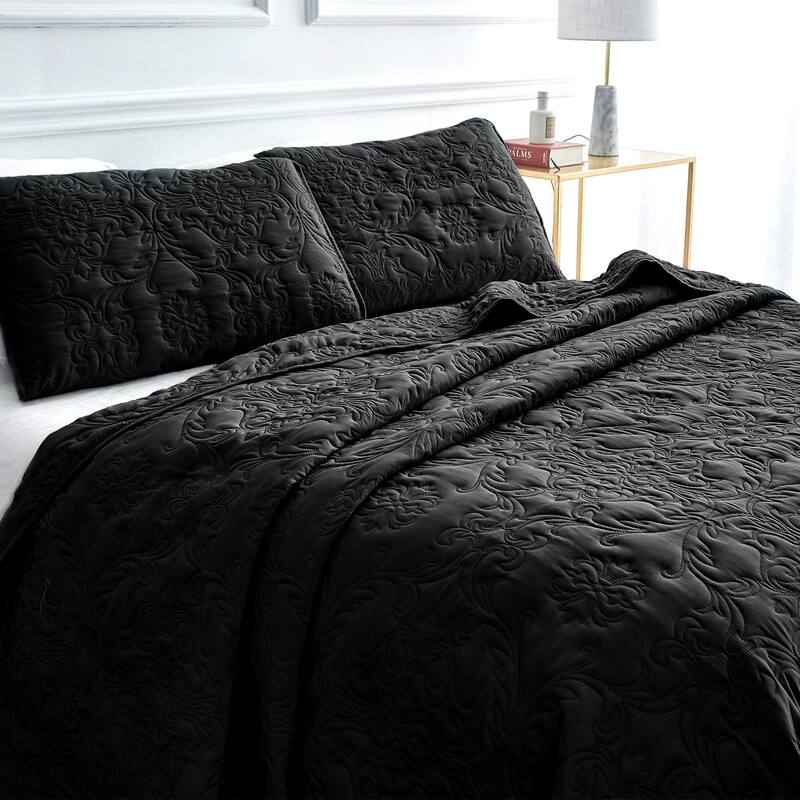 Sophia & William 2/3 Pieces Quilt Set, Reversible Microfiber Bedding Bedspread Coverlet Set