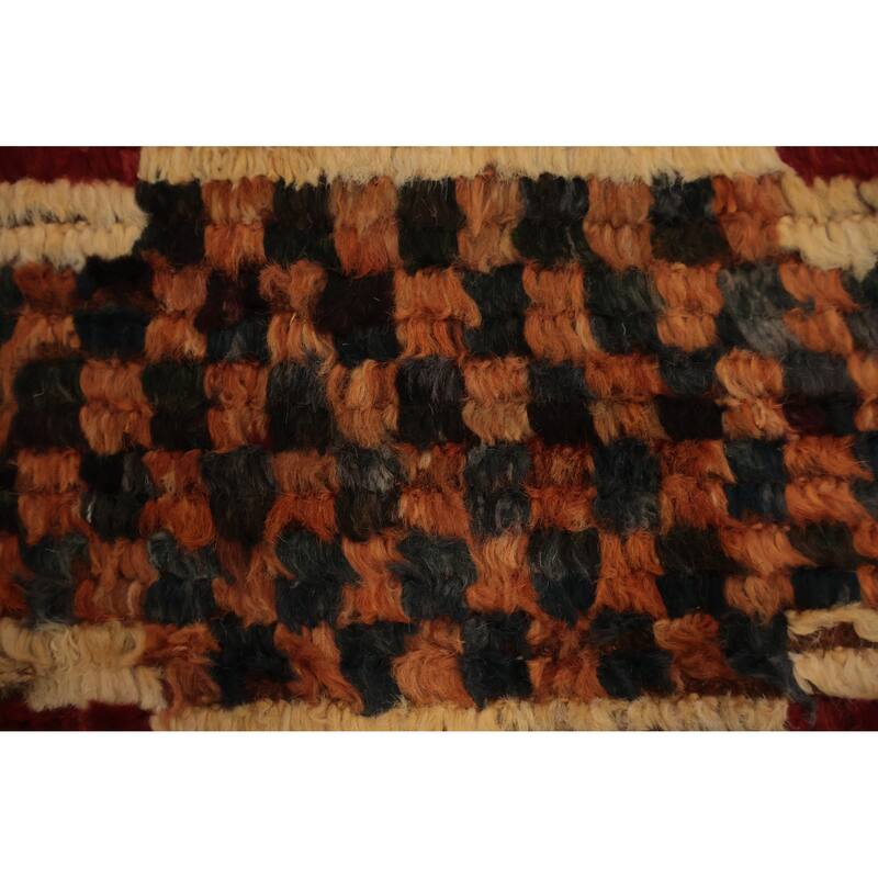 Hand Knotted Oriental 100% Wool Carpet Modern Tribal Red Moroccan Area Rug - 7' 6'' X 5' 11''