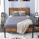 preview thumbnail 5 of 23, VECELO Twin Size Kids Bed Industrial Platform Bed Frame with Wood Headboard,Twin Size Bed Set of 2